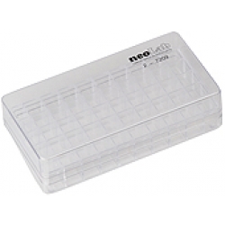 Box in pp traslucido per microtubi ml 1,5 con coperchio a tenuta 50 posti autoc.121°C NeoLab® Tray- 2-1535